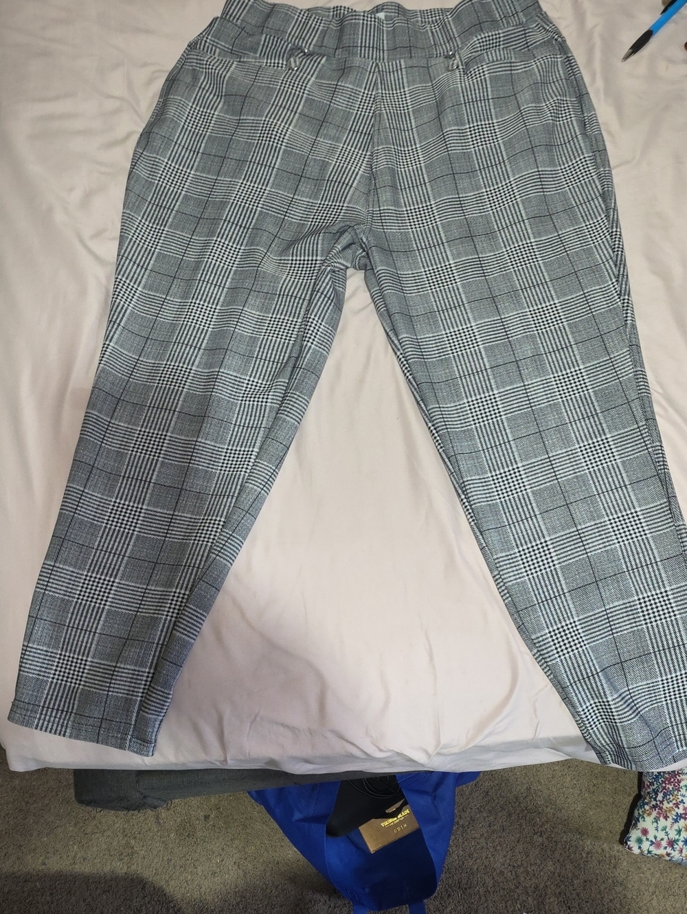 Classic Gray Plaid Women’s Trousers